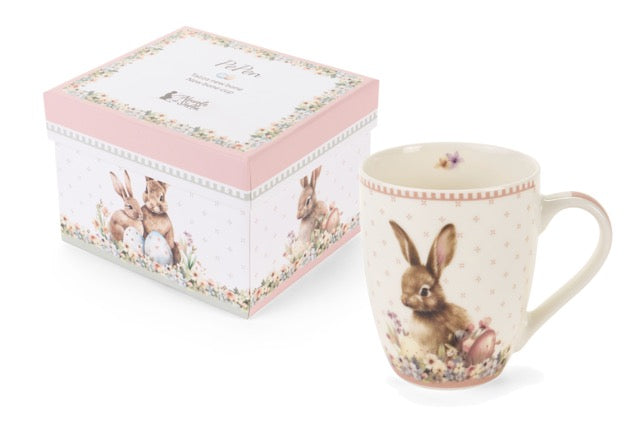 NUVOLE DI STOFFA Tazza in Porcellana con Coniglietto e Scatola "RABBIT PEPEN"