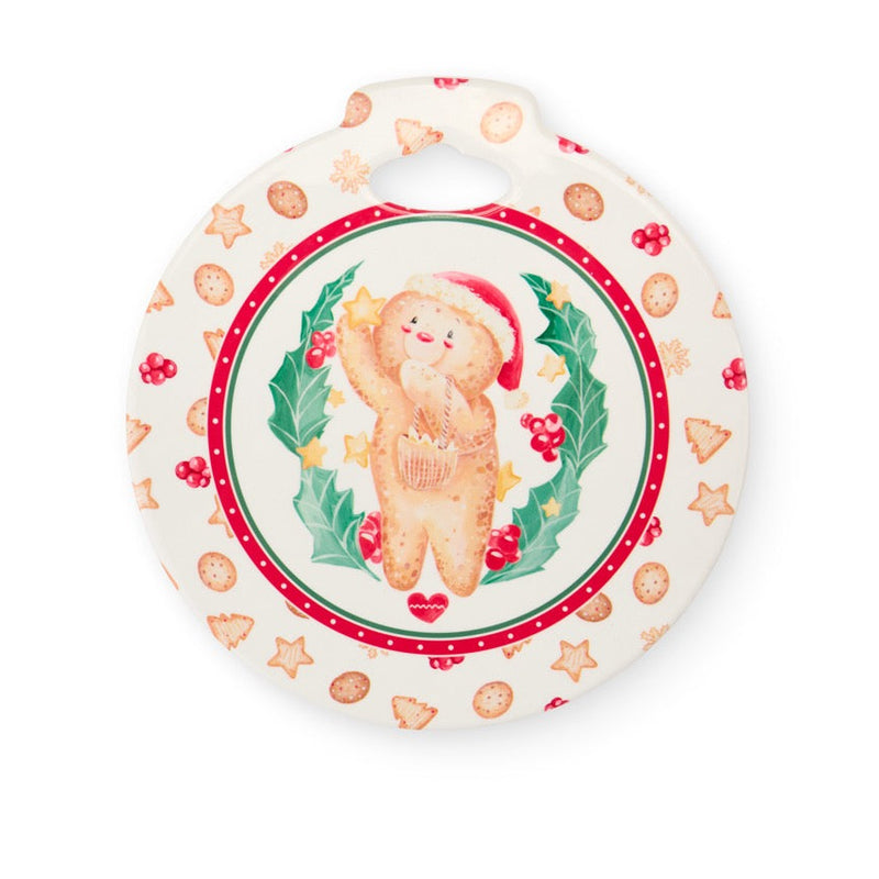 NUVOLE DI STOFFA Sottopentola in Porcellana "DELICIOUS CHRISTMAS" 20x21 cm — in Scatola Regalo