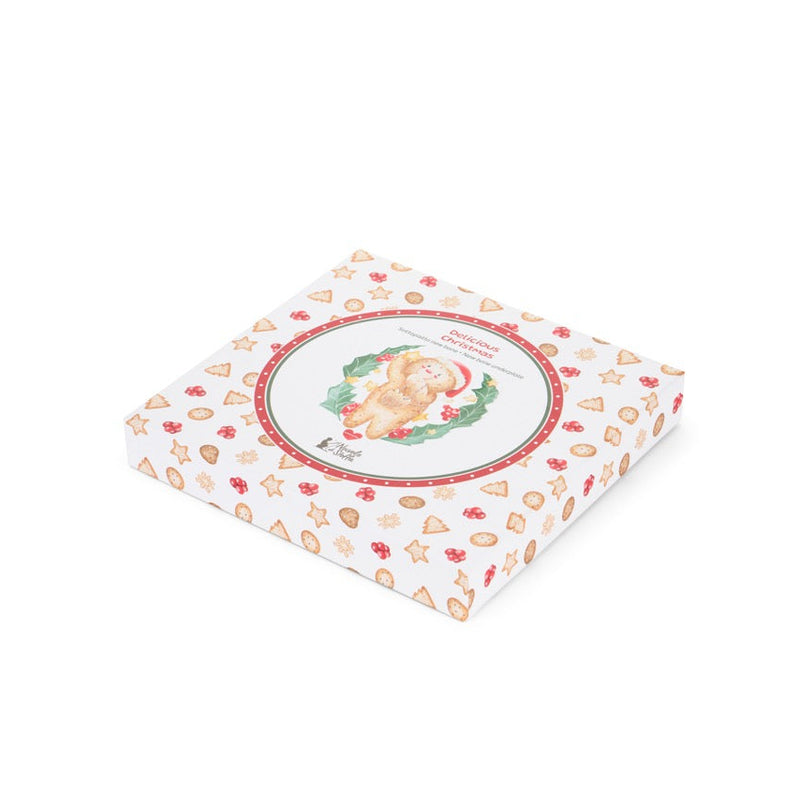 NUVOLE DI STOFFA Sottopentola in Porcellana "DELICIOUS CHRISTMAS" 20x21 cm — in Scatola Regalo
