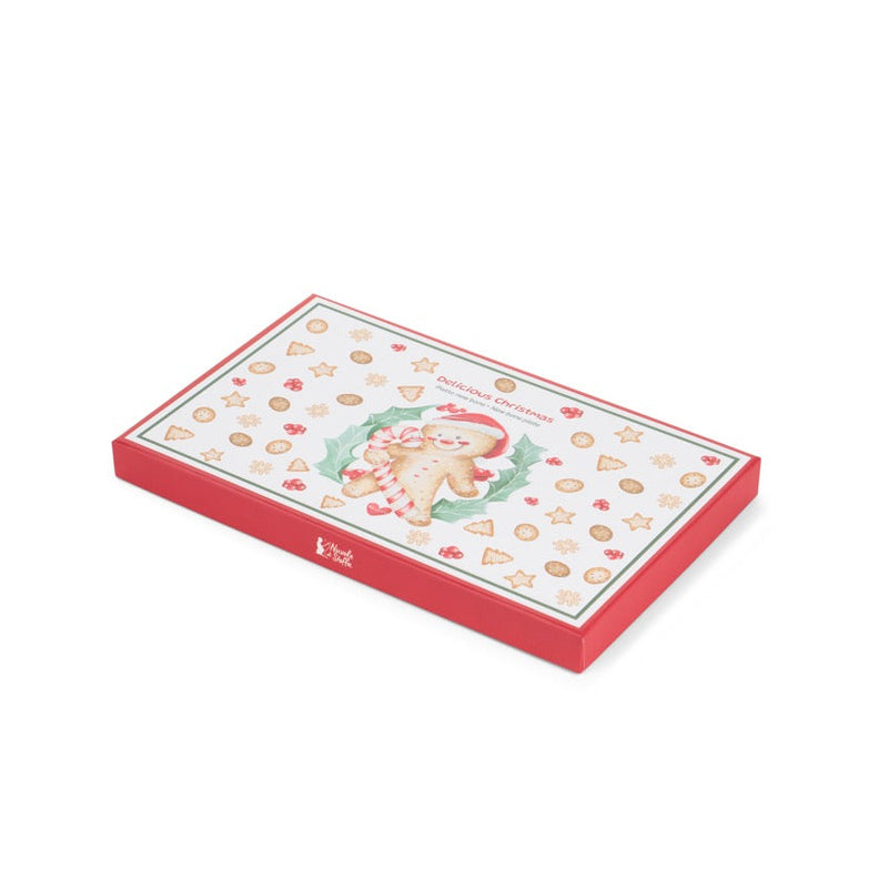 NUVOLE DI STOFFA Piatto Rettangolare in Porcellana "DELICIOUS CHRISTMAS" 21x13 cm