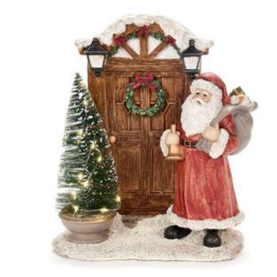NUVOLE DI STOFFA Decorazione Babbo Natale con Porta e Led