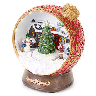 NUVOLE DI STOFFA Carillon Sfera con Paesaggio Natalizio