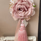 Nappa decorativa 38cm rosa Fiori di Lena