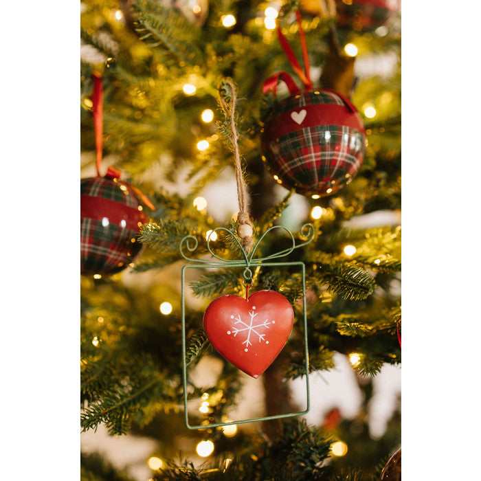 NUVOLE DI STOFFA Set 2 Decorazione Pacchetto Cuore e Stella in Metallo