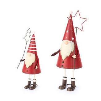 NUVOLE DI STOFFA Set 2 Gnomi con Stella e Albero  in Metallo