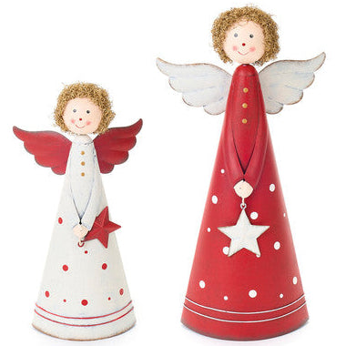 NUVOLE DI STOFFA Set 2 Angeli Natalizi in Metallo con Stella "LA GIOSTRA DI AMELIE"