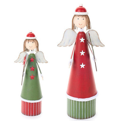 NUVOLE DI STOFFA Set 2 Angeli Natalizi in Metallo con Stelle "LA GIOSTRA DI AMELIE"