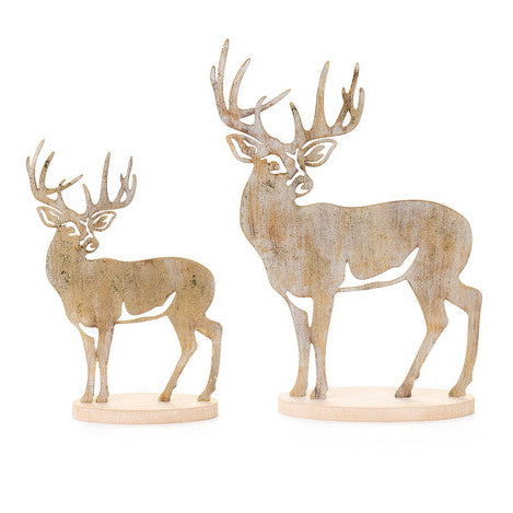 NUVOLE DI STOFFA Set 2 Renne Oro in Metallo