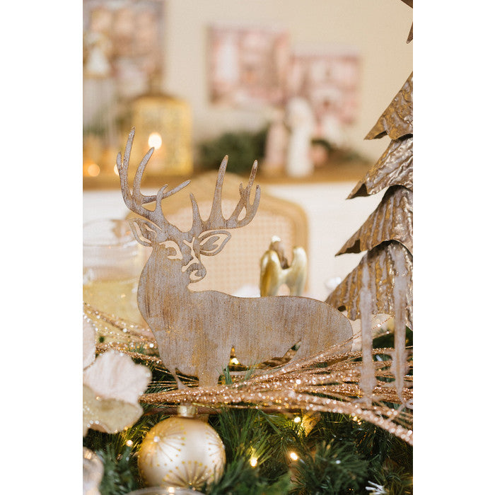 NUVOLE DI STOFFA Set 2 Renne Oro in Metallo