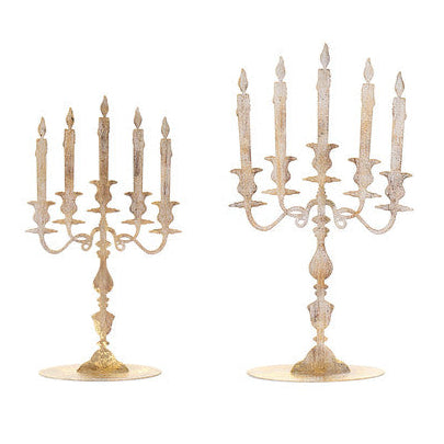 NUVOLE DI STOFFA Set 2 Sagome Candelabro Oro in Metallo