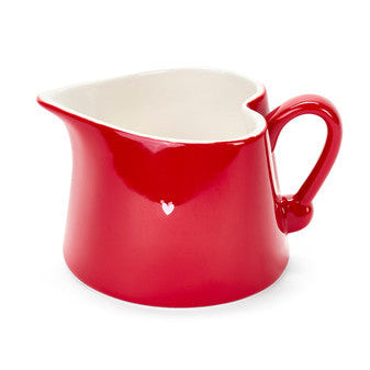 NUVOLE DI STOFFA Lattiera Cuore in Porcellana Rossa