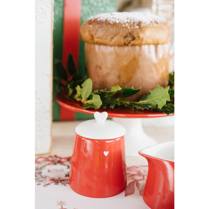 NUVOLE DI STOFFA Zuccheriera Rossa in Porcellana