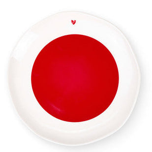 NUVOLE DI STOFFA Set 2 Piattini/Vassoietti Rossi in Porcellana con Scatola