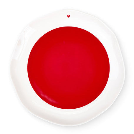 NUVOLE DI STOFFA Set 2 Piatti/Vassoi Rosso in Porcellana con Scatola