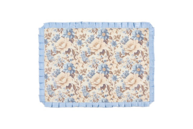 NUVOLE DI STOFFA Tovaglietta Plastificata con Fiori "CELESTE AZZURRO"