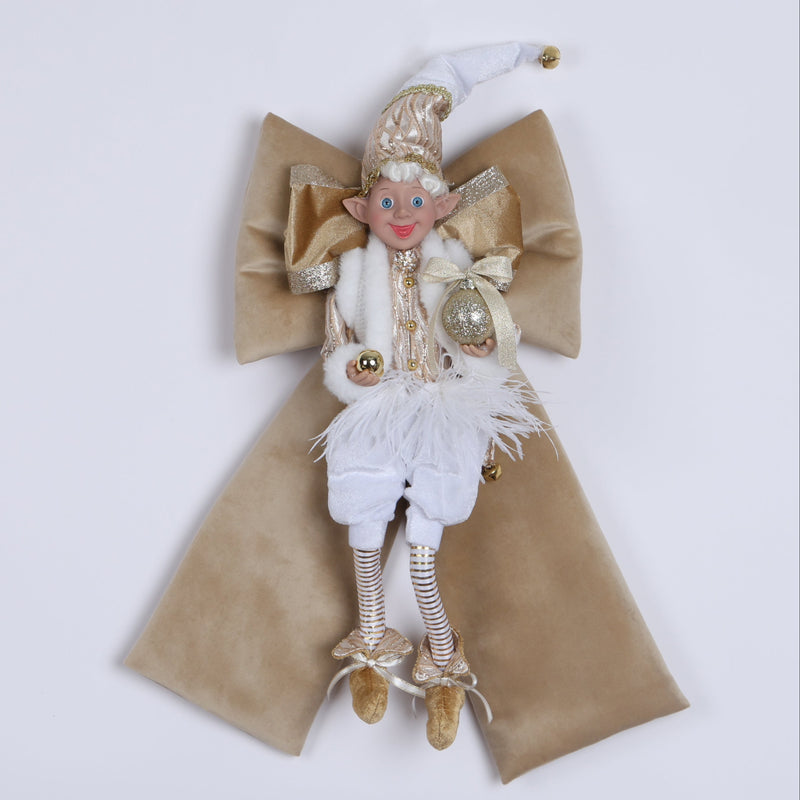 FIORI DI LENA Fiocco in Velluto Nocciola con Elfo