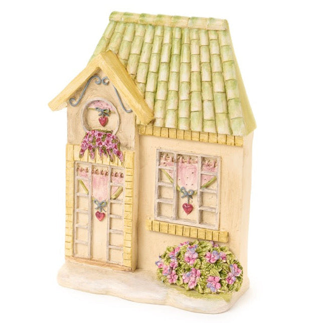 NUVOLE DI STOFFA Casetta in Resina " LA VIE EN ROSE "