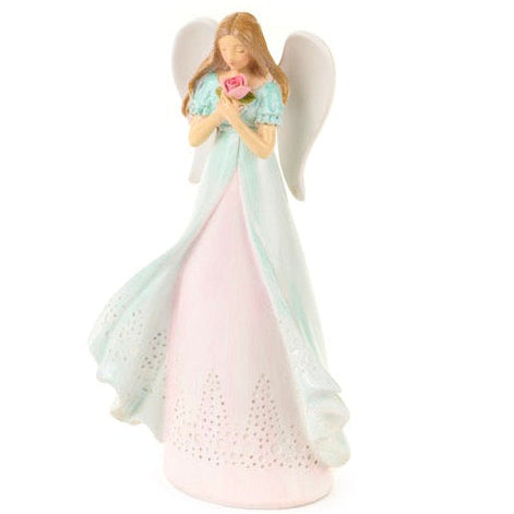 NUVOLE DI STOFFA Angelo in Resina con Fiori