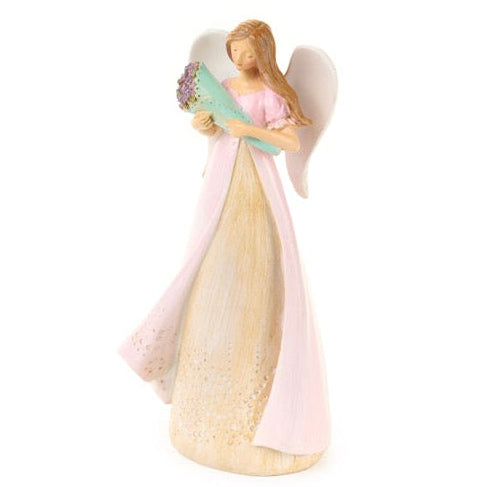 NUVOLE DI STOFFA Angelo in Resina con Fiori