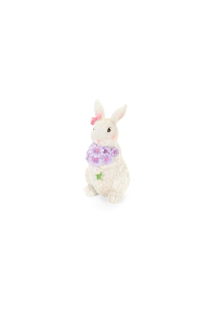 NUVOLE DI STOFFA Coniglietti con Fiori  in Resina