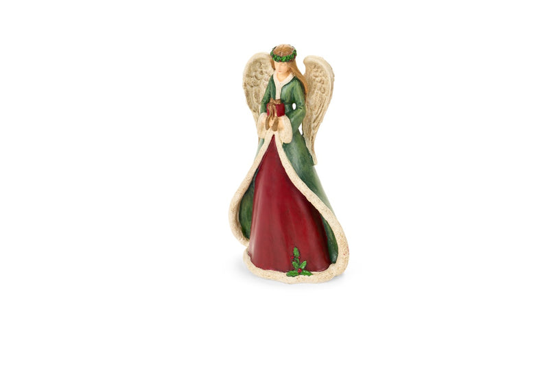 NUVOLE DI STOFFA Angelo Natalizio Con Agrifoglio O Regalo 25,5 Cm