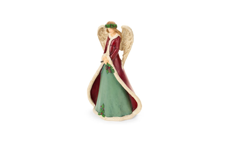 NUVOLE DI STOFFA Angelo Natalizio Con Agrifoglio O Regalo 25,5 Cm