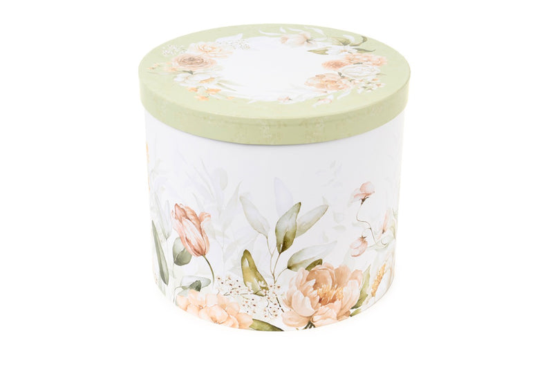 NUVOLE DI STOFFA Set di 3 Scatole tonde " FLOWER GARDEN "