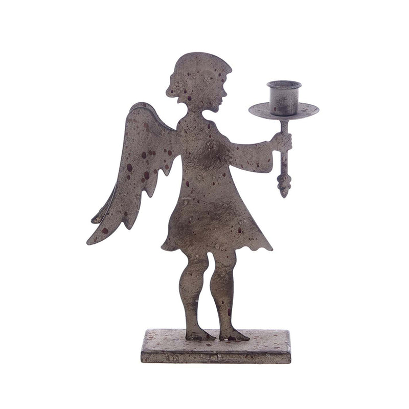 BLANC MARICLÒ Angelo con Portacandela in Metallo H 25,5 " DULCIS MEMORIA "