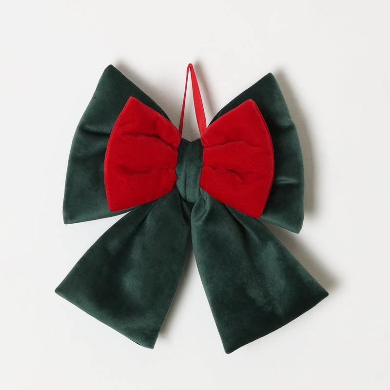 FIORI DI LENA Decoro Fiocco in Velluto Verde o Rosso