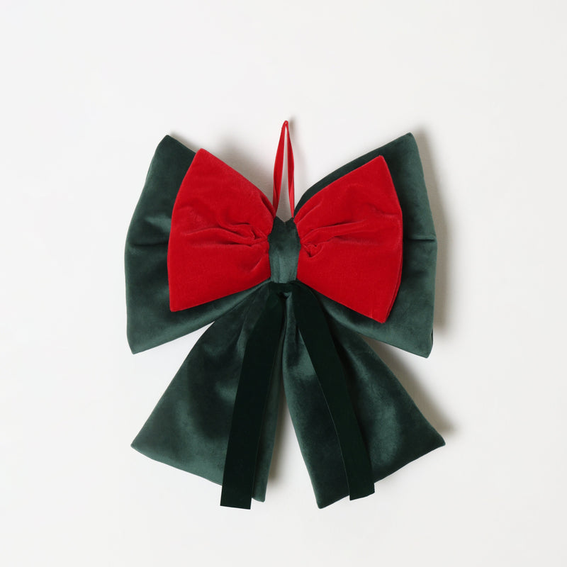 FIORI DI LENA Decoro Fiocco Medio in Velluto Rosso o Verde