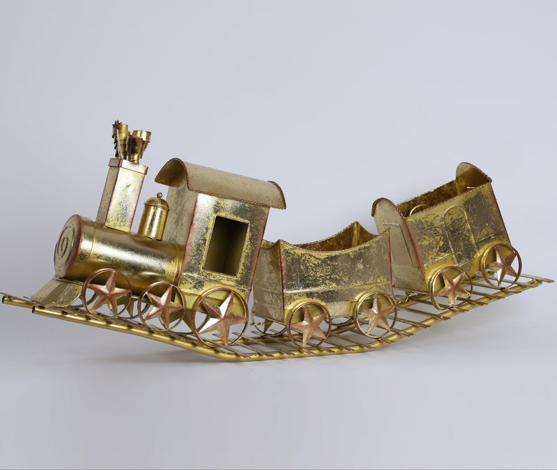 FIORI DI LENA Trenino con Stelle in Metallo Dorato