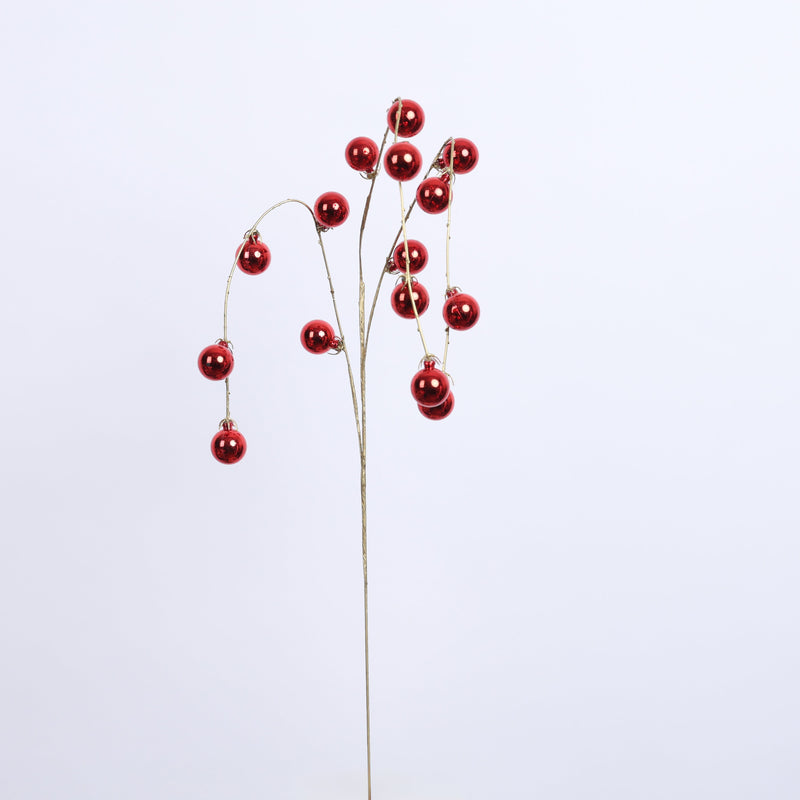 FIORI DI LENA Ramo con 15 Sferette Rosso