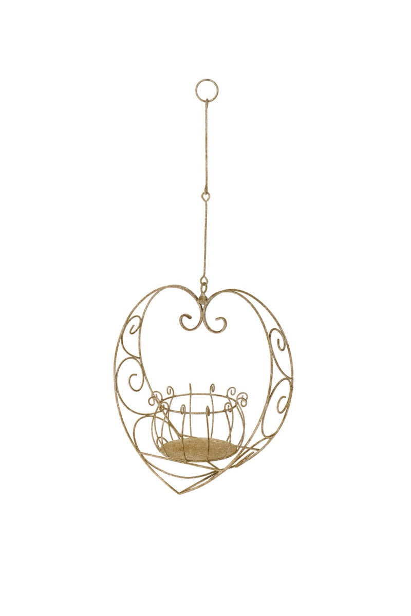 NUVOLE DI STOFFA Fioriera Cuore in Metallo da Appendere