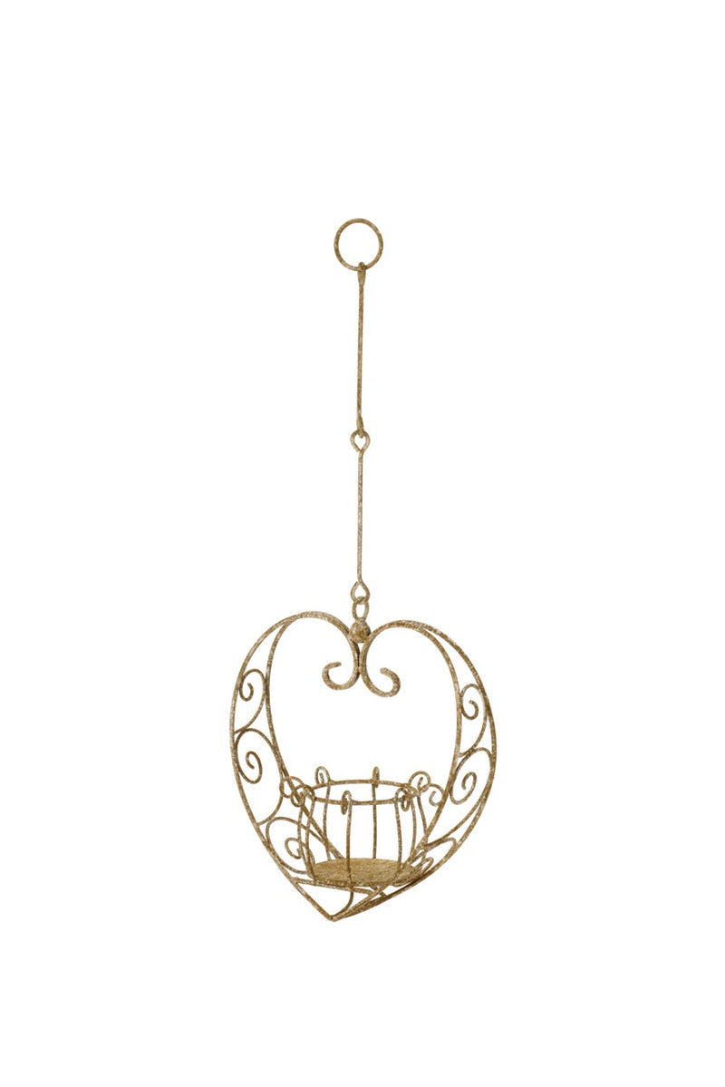 NUVOLE DI STOFFA Fioriera Cuore in Metallo da Appendere