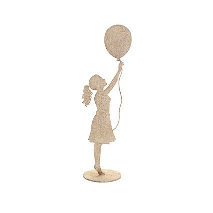 NUVOLE DI STOFFA Sagoma Bimba in Metallo con Palloncino