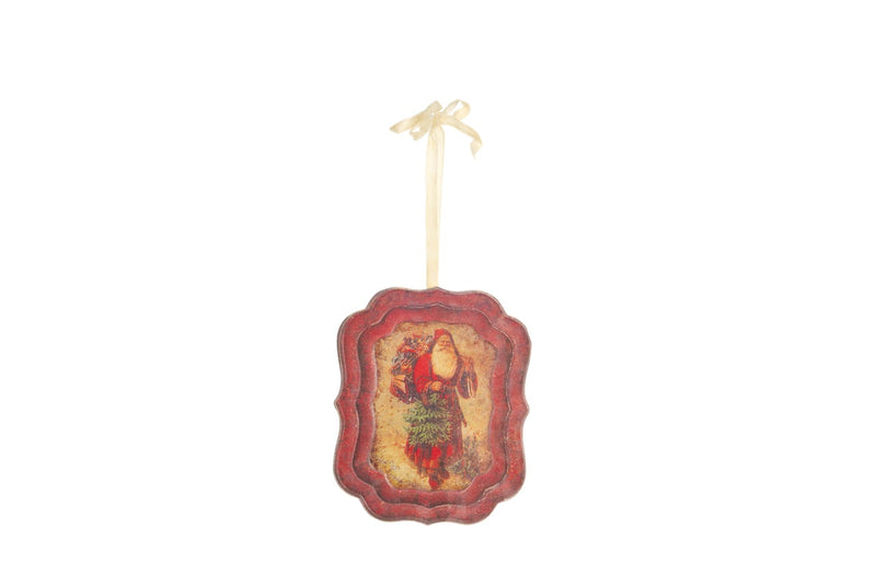 NUVOLE DI STOFFA Decorazione In Metallo Con Babbo Natale 20 Cm