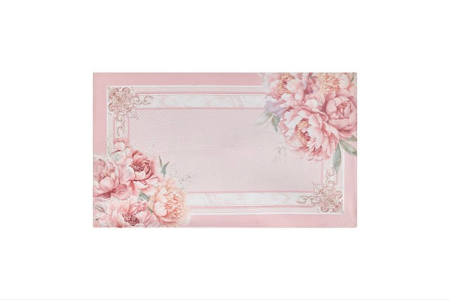 NUVOLE DI STOFFA Tappeto in Cotone con Peonie "FIORIRÀ"