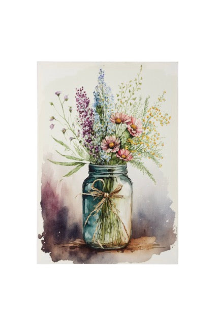 NUVOLE DI STOFFA Quadro con Vaso di Fiori