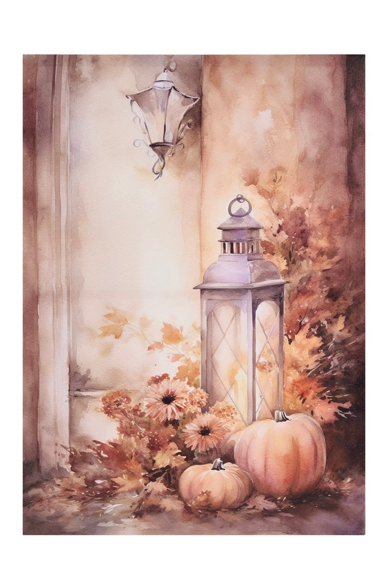 NUVOLE DI STOFFA Quadro Canvas "CASA D'AUTUNNO" 50x70x2,5 cm — 2 Soggetti Assortiti
