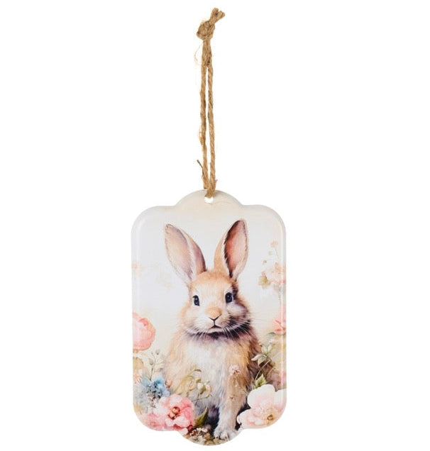 NUVOLE DI STOFFA Tag Coniglio in Metallo