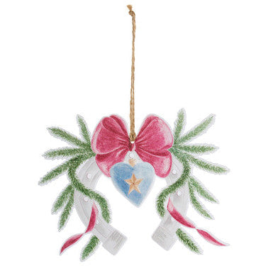 NUVOLE DI STOFFA Decoro Natalizio Ferro di Cavallo con Fiocco "LA GIOSTRA DI AMELIE" in Metallo