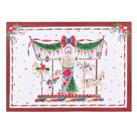 NUVOLE DI STOFFA Quadro Canvas Natalizio "LA GIOSTRA DI AMELIE"