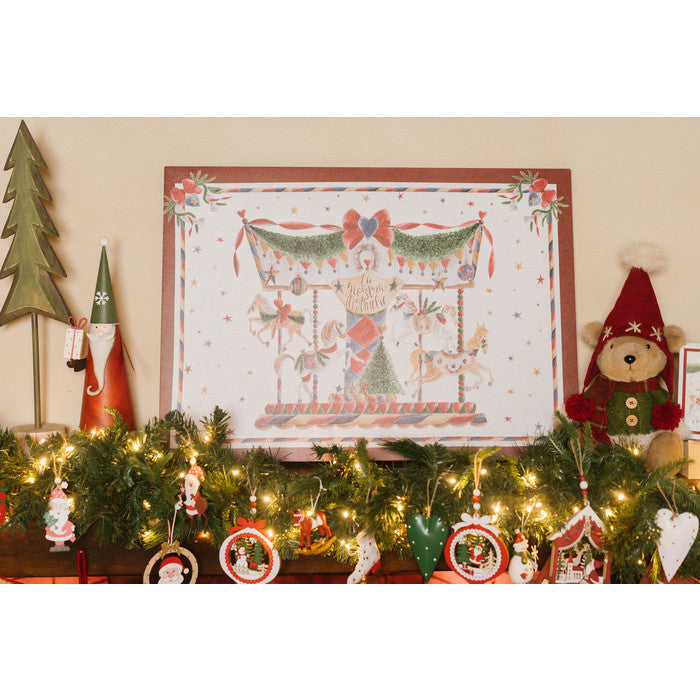 NUVOLE DI STOFFA Quadro Canvas Natalizio "LA GIOSTRA DI AMELIE"