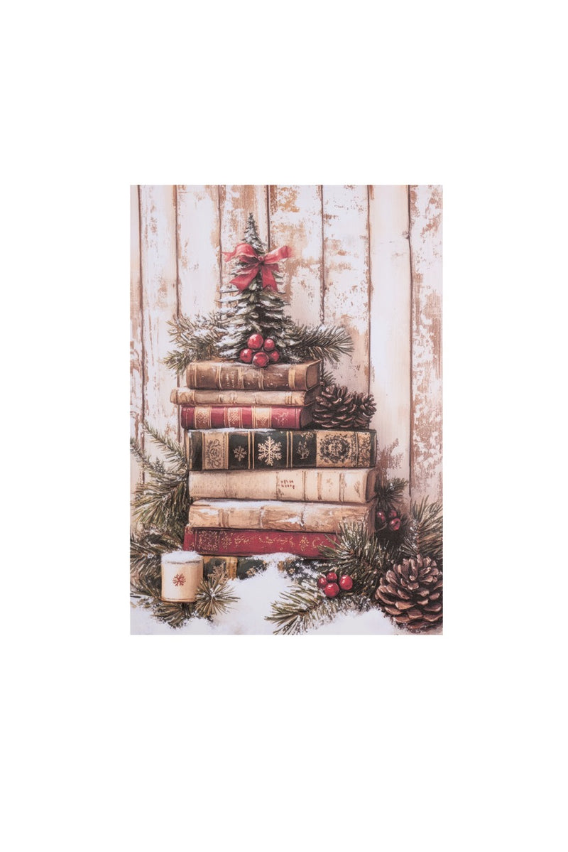 NUVOLE DI STOFFA Quadro su Canvas Natalizio H 51 cm — Stile Shabby Chic