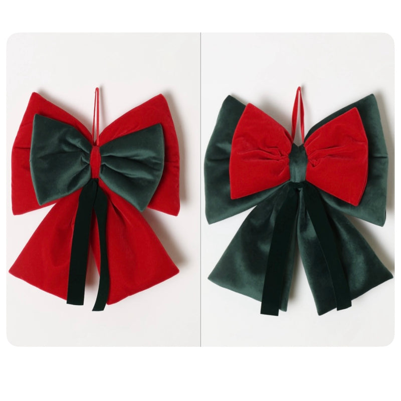 FIORI DI LENA Decoro Fiocco Medio in Velluto Rosso o Verde