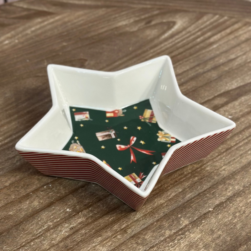 NUVOLE DI STOFFA Ciotola Stella Natalizia in Porcellana