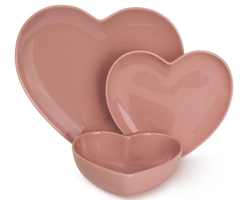 NUVOLE DI STOFFA Servizio di Piatti Rosa per 6 Posti Tavola