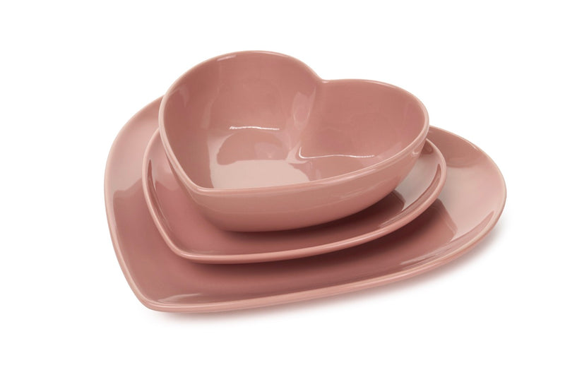 NUVOLE DI STOFFA Servizio di Piatti Rosa per 6 Posti Tavola