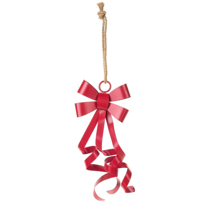 NUVOLE DI STOFFA Fiocco Decorativo da Appendere in Metallo Rosso 15x5x35 cm