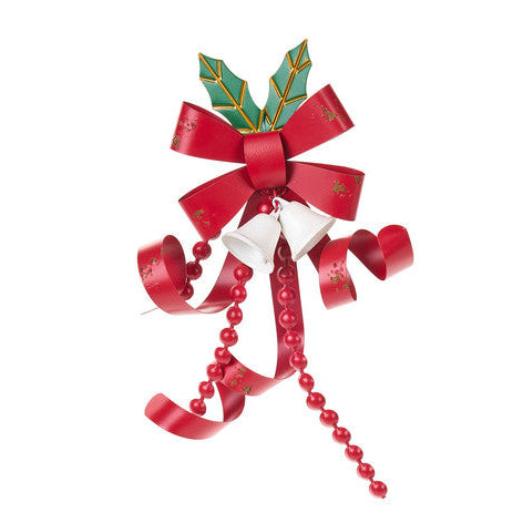 NUVOLE DI STOFFA Fiocco Natalizio Rosso in Metallo